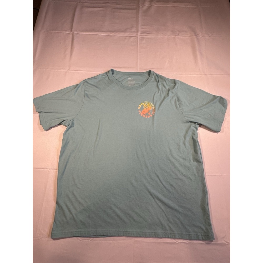 Huk Shirt Mens XXL Basic T-Shirt Fishing Blue Graphic
